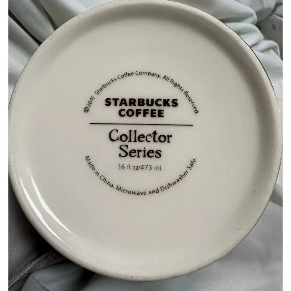 2011 Starbucks Brussels Belgium Global City Icon Coffee Mug Cup Grande 16 Ounce